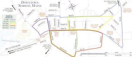 Map Walking Downtown Norway Maine